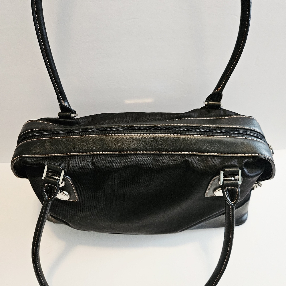 Etienne Aigner Shoulder Bag Black With Leather Accents & Silver Hardware 36008 - Picture 10 of 16